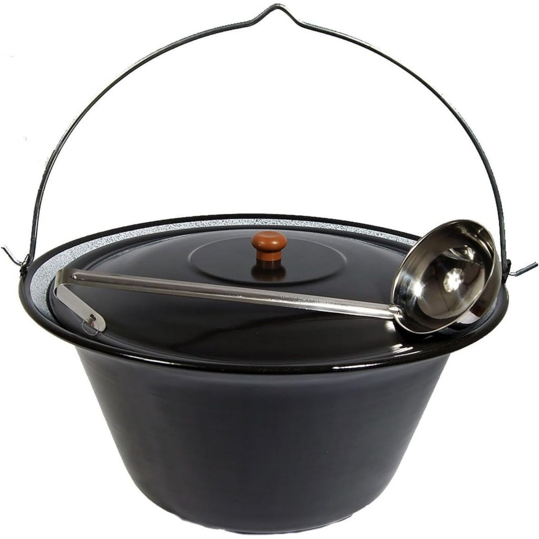 set gulaschkessel gulaschtopf emaille 30 liter deckel gratis schoepfloeffel