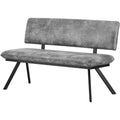 sitzbank juna esszimmerbank 160cm gepolstert mit rueckenlehne metallgestell fuer esszimmer flur garderobe industrial modern design wildleder optik grau 11310-160-grau