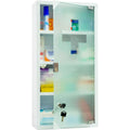 style home medizinschrank abschliessbar 4 faecher 60x30x12cm metall weiss haengend arzneischrank hausapotheke medikamentschrank erste-hilfe-schrank badezimmerschrankmit glastuer inkl2 schluesseln