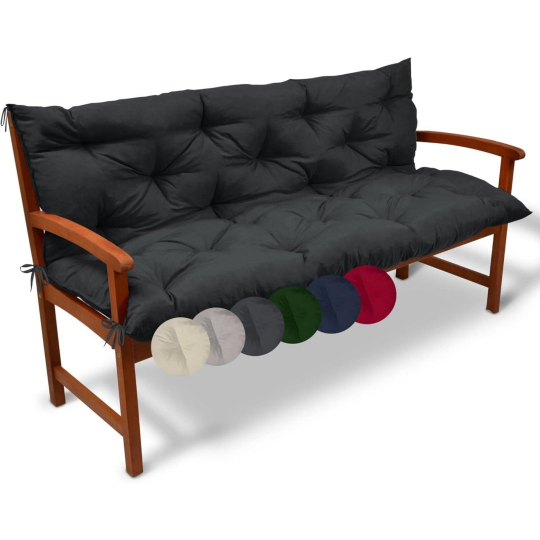 beautissu bankauflage sitzkissen rueckenkissen outdoor fuer gartenbank 150x50x50cm anthrazit polsterauflage gartenbankauflage fuer gartenmoebel bankkissen sitzauflage hollywoodschaukel flair br
