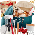 nzqxjxz gusseisen topf brot backen 26cm emaille schmortopf mit deckel brotbackform mit banneton brot gaerkorb sauerteig brotbacken zubehoer 2-in-1 brotbacktopf mit pfanne deckel kochen pan