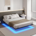 dictac bett 120x200 cm mit led beleuchtung bettgestell 120x200 mit lattenrost aus metall bettrahmen erwachsene floating bed frame mit licht-robust und stabilleichte montageschwarzerohne matratze
