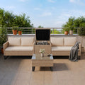 juskys polyrattan lounge fuer 4 personen outdoor gartenmoebel set santorini mit beistelltisch auflagenbox wetterfeste lounge moebel als balkonmoebel sitzecke creme