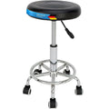 goodsgadgets rollhocker hoehenverstellbar 46-63cm drehhocker schwarz bequem mobil arbeiten stufenlose gasdruckfeder kompakter arbeitshocker aus kunstleder optimal als praxishocker nutzbar