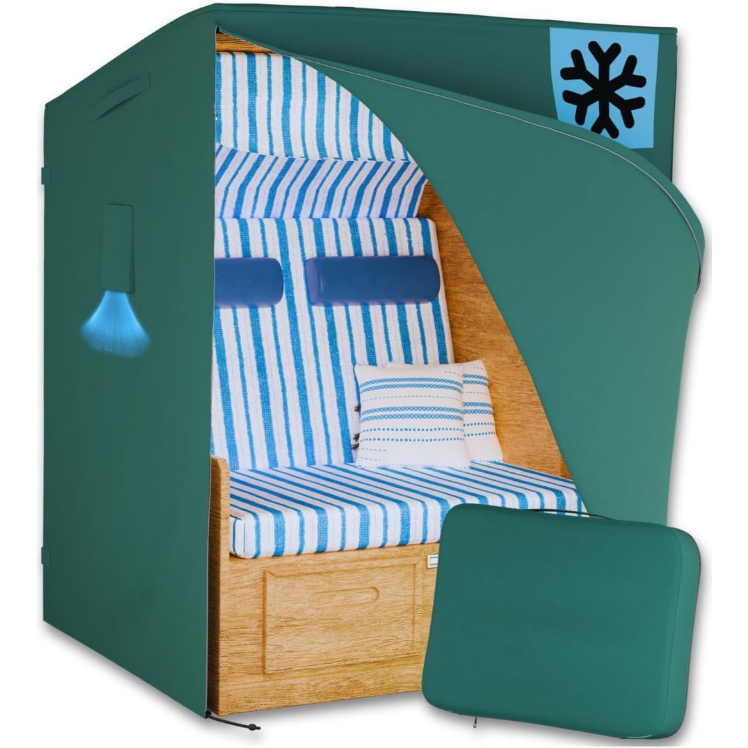revala strandkorb schutzhuelle winterfest abdeckung strandkorb 2 sitzer strandkorbhuelle 120 x 80 x 160 uv-bestaendige huelle strandkorb wasserdicht aus 600d oxford inklusive aufbewahrungstasche