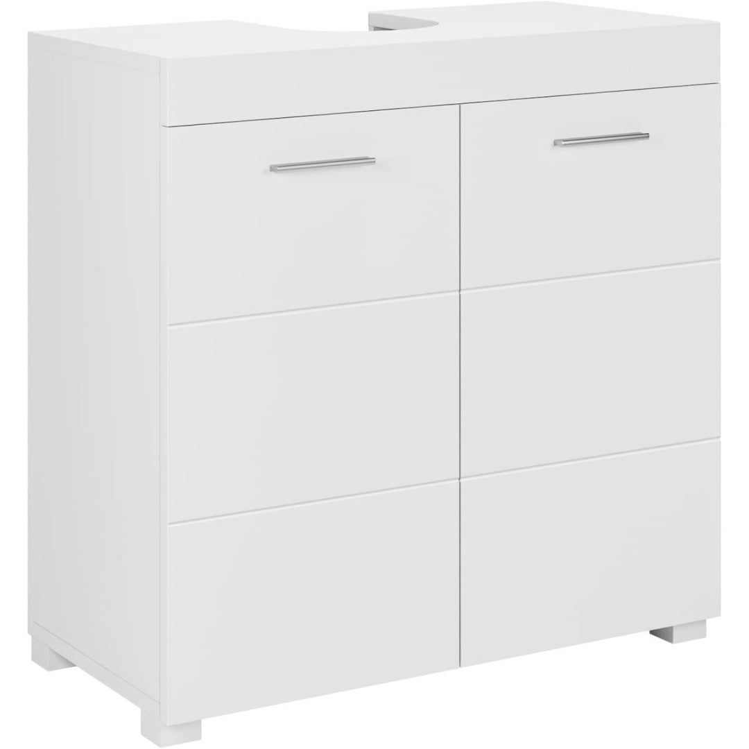 forehill waschbeckenunterschrank unterschrank badezimmerschrank 60 cm breit mit 2 tueren und 2 ablagen soft-close-funktion mit verstellbarem regal 60 x 31 x 60 cm fuer badezimmer