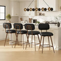 malol 360 drehbarer barhocker leder bar hocker 4er set mit rueckenlehne stilergonomischer barhocker mit fussstuetze moderner kuechenhocker mit metallbeine fuer theke bar esszimmer schwarz