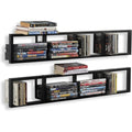 wandhalterung 864 cm media storage rack cd dvd organizer metall haengeregal set von 2 schwarz