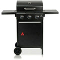 gasgrill cabrio i premium gasgrill inkl wetterfester abdeckhaube 3 brenner je 27 kw thermometer verchromter grillrost i kompakter grill gasgrill fuer balkon garten