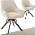 esszimmerstuehle drehbar 2er set mit armlehne 360drehbar polsterstuhl leinen modern drehstuhl kuechenstuhl mit metallgestell und rueckenlehne fuer esszimmer wohnzimmer buero