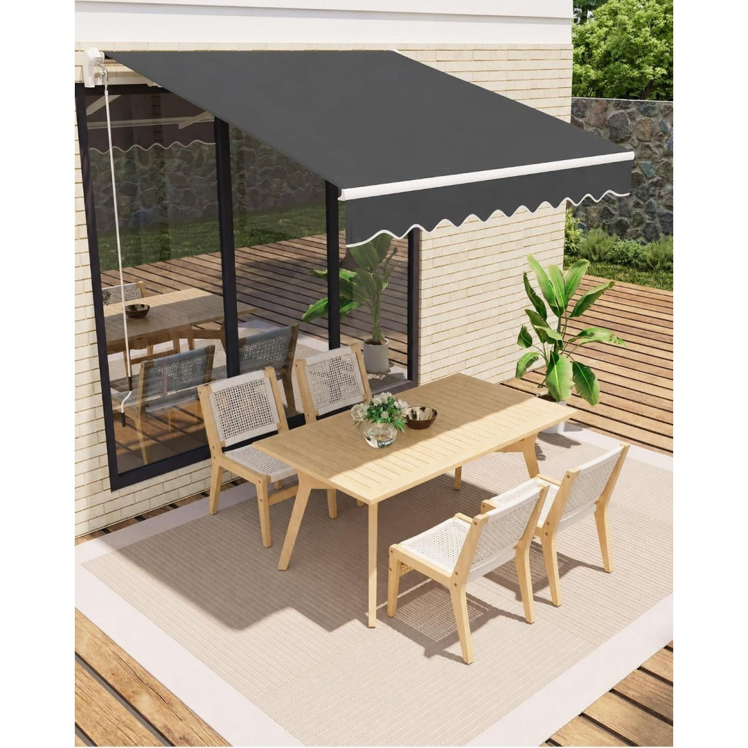 gelenkarmmarkise 400 250 cm mit kurbel uv50 wasserabweisend wandmontage neigungsverstellbar terrasse balkon sonnenschutz