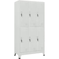 schliessfachschrank mit 6 faechern stahl 90x45x180 cm grau