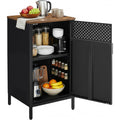 aufbewahrungsschrank metallschrank verstellbare einlegeboeden sideboard schrank mit doppeltuer magnetverschluss stahlgestell mattschwarz-rustikales braun bravon kollektion lsc101b01